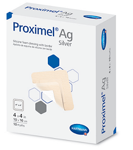 Curativo Espuma com Silicone 10cm x 10cm Proximel AG Silver / Unidade - Hartmann