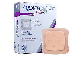 Curativo Espuma Aquacel AG Foam Adesivo 10cm x 10cm Unidade - Convatec