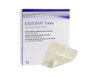 Curativo Kaltostat Fortex Alginato de Cálcio e Sódio 10cm x 10cm Unidade - Convatec