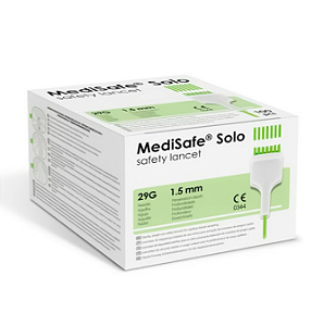 Lanceta Segurança 29G C/ 100 Unidades (Verde) - MedSafe Solo