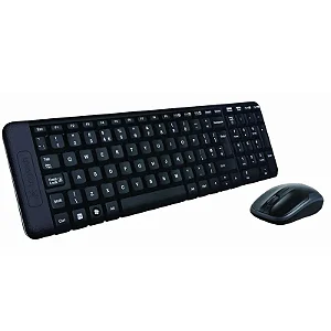Teclado e Mouse Logitech Wireless MK220 Preto.