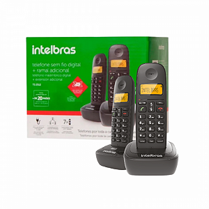 Telefone sem fio digital + ramal adicional.