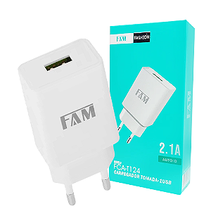 Fonte de carregador  USB FCA-T124 2.1 FAM.