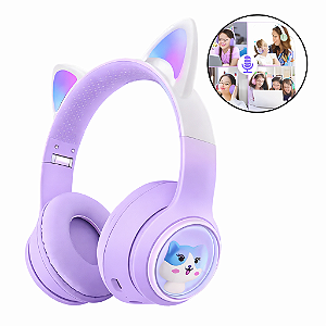 Fone de Ouvido Headphone Bluetooth Gatinho LEF-1027c.