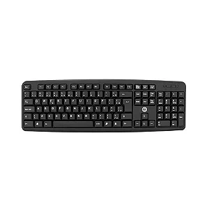 Teclado com fio USB Bright Preto.