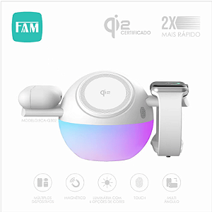 Carregador por Indução 3 em 1 FAM Q302