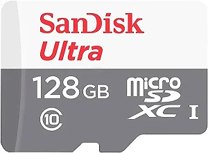 Cartão de Memória 128GB Sandisk.