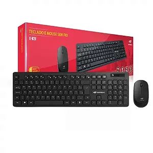 Teclado e Mouse sem fio K-W20BK Preto C3tech.