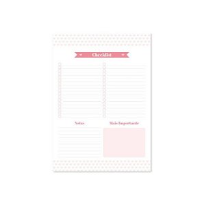 BLOCO OTIMA A4 BROCHURA PINK STONE CHECKLIST 40FLS