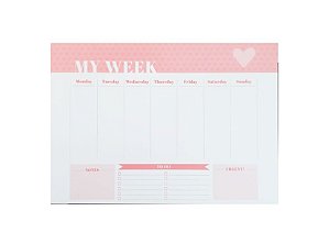 BLOCO OTIMA A4 BROCHURA PINK STONE SEMANAL