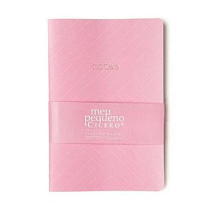 CADERNETA CICERO A5 S/PAUTA PASTEL LISTR ROSA 64PAG