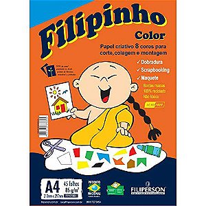BLOCO CRIATIVO A4 FILIPERSON 45FLS 85G - FILIPINHO COLOR