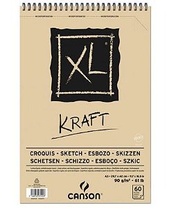 BLOCO ESPIRAL A4 XL KRAFT C/ 60FLS