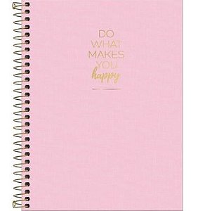 CADERNO TILIBRA COLEG HAPPY ROSA 1M CD 80FLS