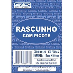 BLOCO RASCUNHO 115x160MM 100fls s/ pauta
