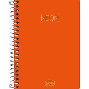 CADERNETA TILIBRA ESPIRAL CAPA FLEX S/P NEON LARANJA 80FLS