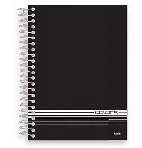 CADERNO A4 BROCHURA CD COLORS PRETO 96FLS