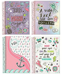 CADERNO A4 ESPIRAL 10M CD IT GIRL 200FLS