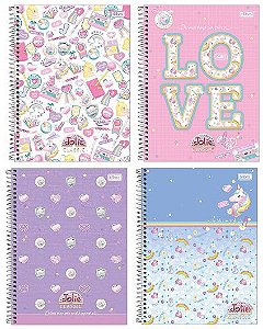 CADERNO TILIBRA A4 ESPIRAL 10M CD JOLIE CLASSIC 160FLS