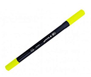 MARCADOR ARTISTICO BISMARK DUALTIP BRUSH #055 AMARELO NEON