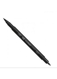 CANETA CIS DUAL BRUSH AQUARELAVEL - 01 PRETA