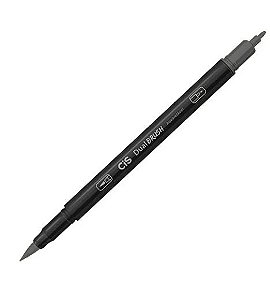 CANETA CIS DUAL BRUSH AQUARELAVEL - 02 CINZA ESCUR