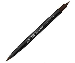 CANETA CIS DUAL BRUSH AQUARELAVEL - 10 MARROM ESC
