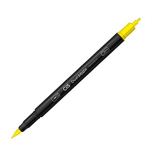 CANETA CIS DUAL BRUSH AQUARELAVEL - 27 AMARELO CAN