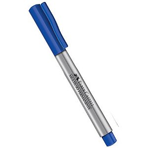 CANETA PERMANENTE FABER MULTIUSO - AZUL ESCURO