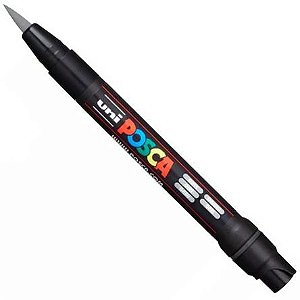 CANETA POSCA PCF-350 BRUSH METALIZADA - PRATA