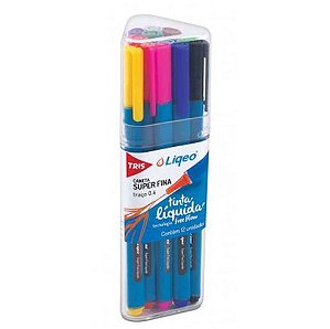 CANETA TRIS LIQEO SUPER FINA 0.4 POTE 12 CORES