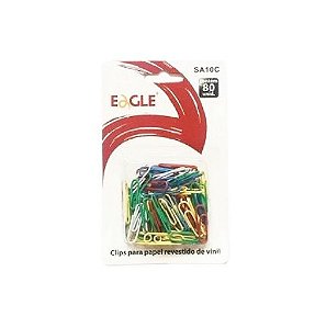 CLIPS P/ PAPEL EAGLE COLOR C/80 UNIDADES SA10C