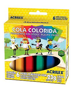 COLA COLORIDA 6 CORES  23G - ACRILEX
