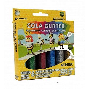 COLA GLITTER 6 CORES - ACRILEX