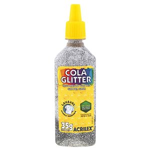 COLA GLITTER UNID 23G - ACRILEX PRATA REF: 202