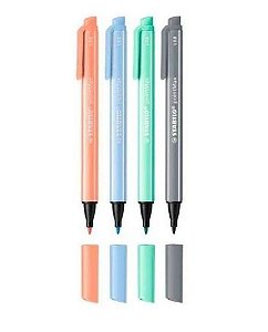 CONJUNTO CANETA 0.8 STABILO C/ 4 POINT MAX PASTEL