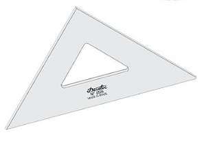 ESQUADRO TRIDENT 45° 26CM ACRILICO - SEM GRADUACAO 2526