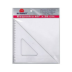 ESQUADRO ACRIMET 45° 26CM ACRILICO 5420
