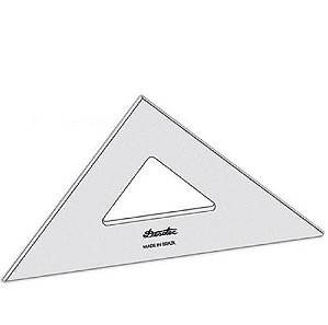 ESQUADRO TRIDENT 45º 32CM ACRILICO - SEM GRADUACAO 2532