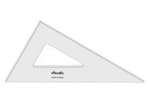 ESQUADRO TRIDENT 60° 21CM ACRILICO - SEM GRADUACAO 2621