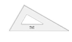 ESQUADRO TRIDENT 60° 26CM ACRILICO - SEM GRADUACAO 2626