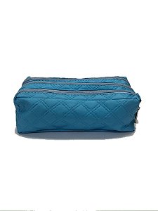 ESTOJO PORTA LAPIS 3 DIV - AZUL PASTEL