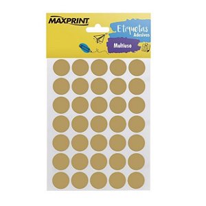 ETIQUETA BOLINHA MAXPRINT DOURADA