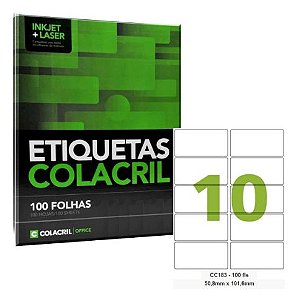 ETIQUETA UNID IMPRESSÃO (10 P/FOLHA) CC183