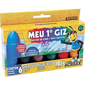 GIZ DE CERA ACRILEX MEU PRIMEIRO GIZ 6 CORES