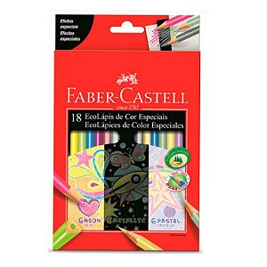 LAPIS DE COR FABER 18 CORES - NEON/METALICO/PASTEL