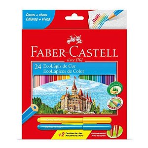 LAPIS DE COR FABER 24 CORES - C/ CANETINHAS VAIVEM