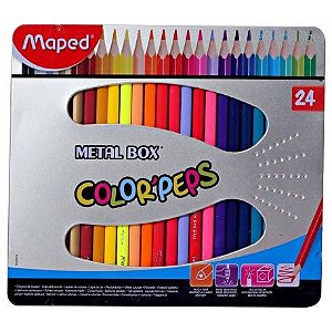 LAPIS DE COR MAPED 24 CORES - METAL BOX