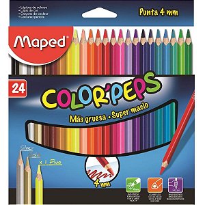 LAPIS DE COR MAPED 24 CORES - MINA 4MM