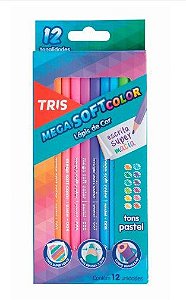 LAPIS DE COR TRIS MEGASOFT 12 CORES PASTEIS